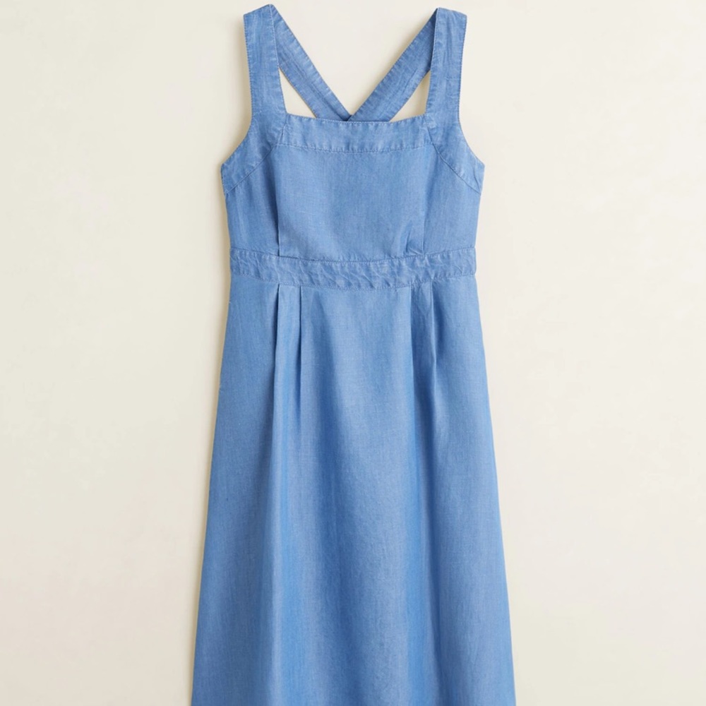 Mango midi blue linen straps Elegant summe… - Picture 10 of 11